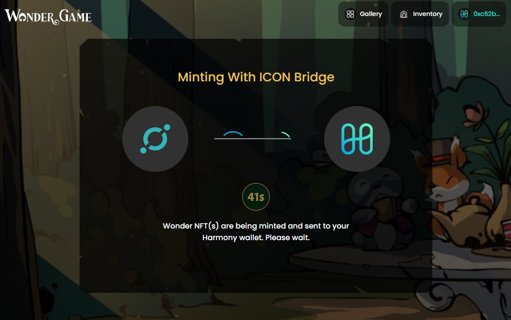 Tsogame's tweet photo. WHAT IS THIS? Is this ICON-Bridge?!? @wonderdotgame $ICX $ONE #NFT #GameFi https://t.co/R0PINO4gQx