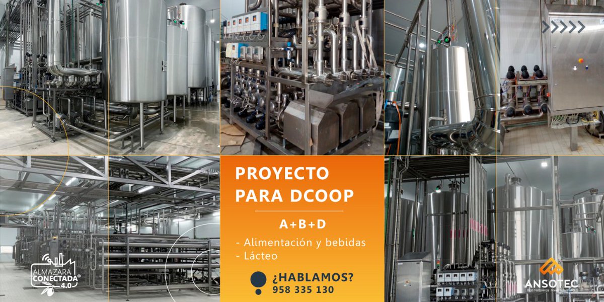 ansotec's tweet photo. En la empresa DCOOP, ubicada en Antequera (Málaga) hemos realizado un proyecto de Implantación del Sistema de Control Proceso para la Planta de Leche de Cabra.
https://t.co/SblSqc2FwZ
#automatizacionindustrial #transformaciondigital #hightechnology #digitalizacion #ansotec https://t.co/baGP1m9XQq