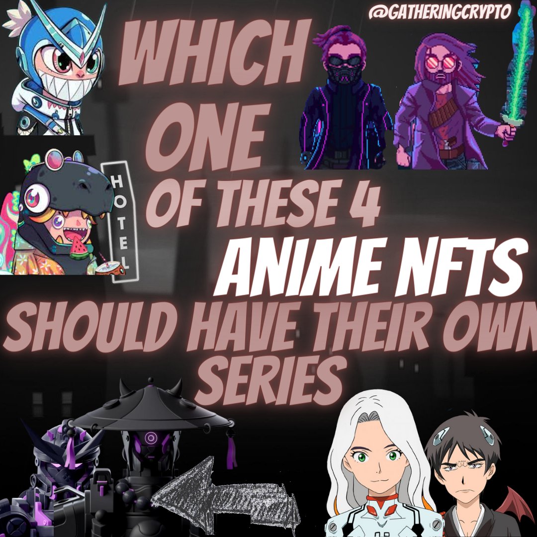 Gatheringcrypt2's tweet image. Non-fungible tokens, better known as #NFTs, have been extremely controversial not only #online but with various manga and anime creators. Companies have decided to try and embrace.
Several #anime inspired by NFTs are now in the works by a variety of studios. #cryptocurrency