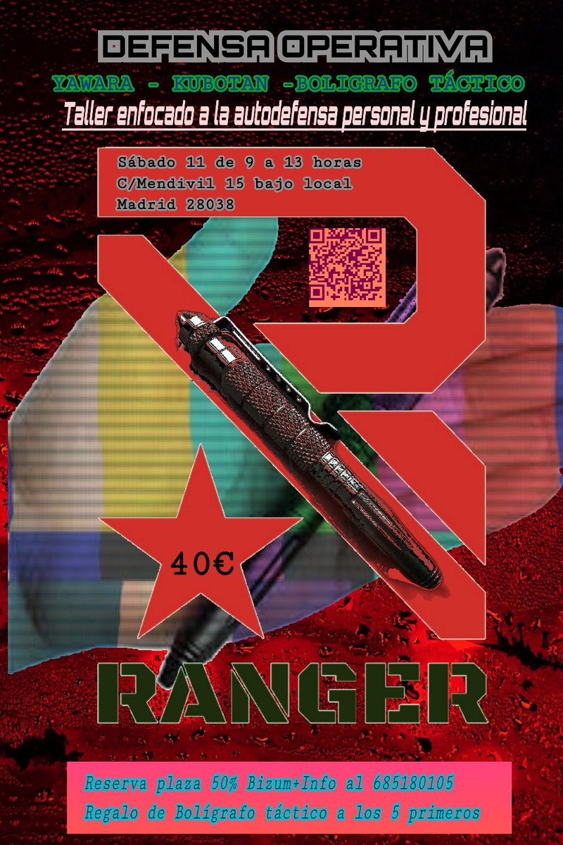 Operati1Defensa's tweet image. Taller de Yawara / Kubotan Y
boligrafo táctico
¡Ya puede reservar! 
WhatsApp 698572588
mas informacion .
instagram.com/defensa_operat…
defensaoperativa.es