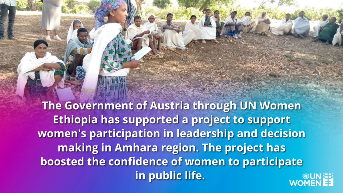 Thanks to partial funding of <a href="/MFA_Austria/">MFA Austria</a>, <a href="/UN_Women/">UN Women</a> has been able to support the ‘Community Dialogues on Gender Equality and Women’s Participation in Leadership and Decision-Making in Amhara Regional State’.
#FundingGenderEquality