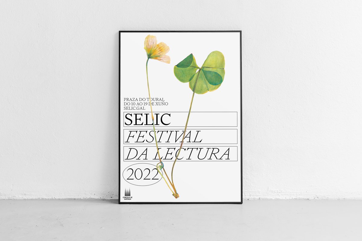 desescribir's tweet photo. Deseñamos a identidade visual da nova edición de @SELIC_festival. Desta volta quixemos representar a lectura a partir das flores e as herbas que deixamos agochadas entre as páxinas dos libros: papoulas, trevos,… Para as ilustracións contamos coa colaboración de #Sekone https://t.co/d4zuQzeZbR
