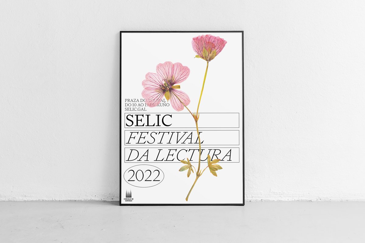 desescribir's tweet photo. Deseñamos a identidade visual da nova edición de @SELIC_festival. Desta volta quixemos representar a lectura a partir das flores e as herbas que deixamos agochadas entre as páxinas dos libros: papoulas, trevos,… Para as ilustracións contamos coa colaboración de #Sekone https://t.co/d4zuQzeZbR