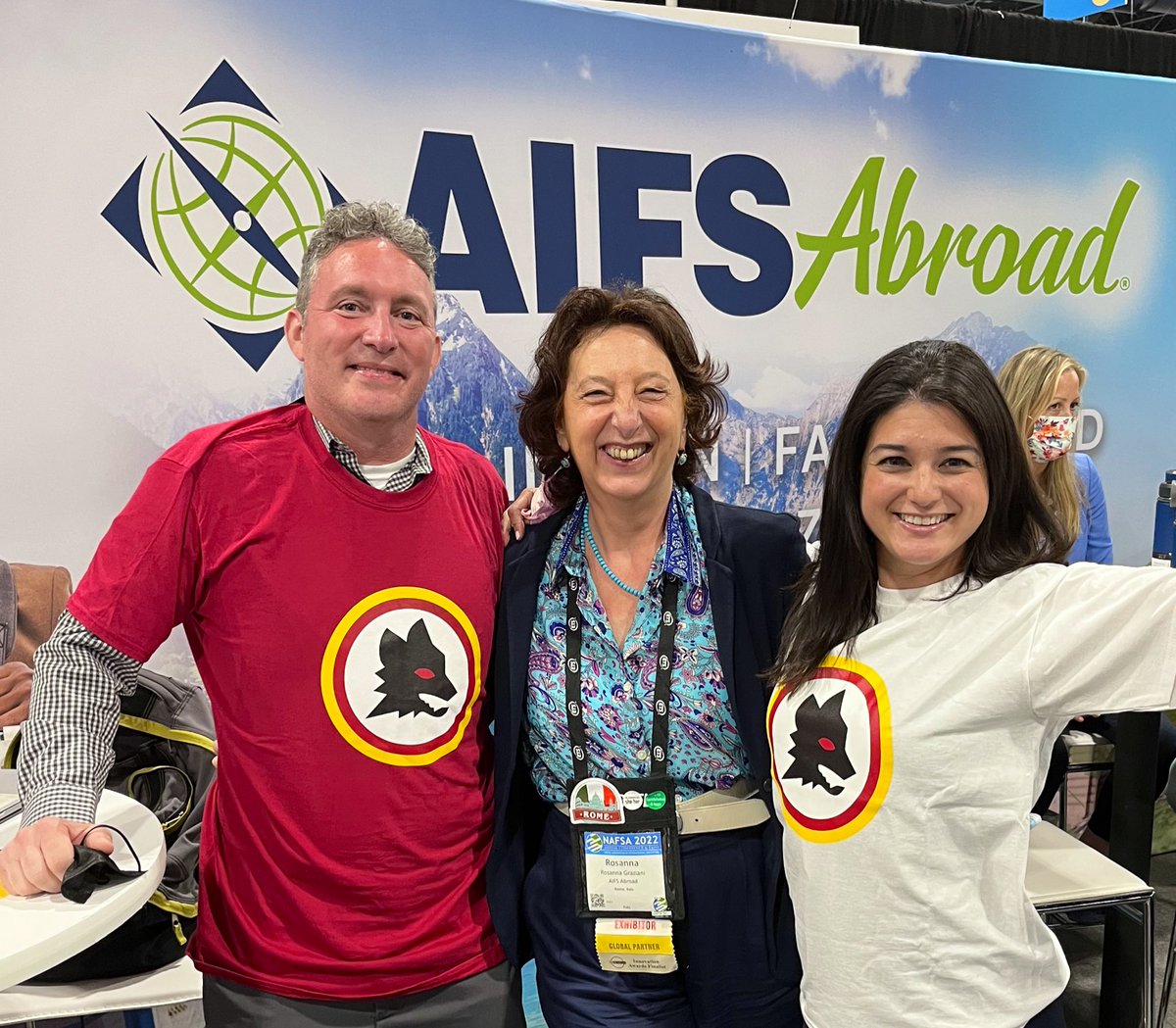 Buongiorno from #NAFSA2022! 

All Roads may lead to Rome, but first stop off at the <a href="/aifsabroad/">AIFS Abroad</a> booth to meet our Italian Resident Directors Rosanna and Simona. #Roma #Florence