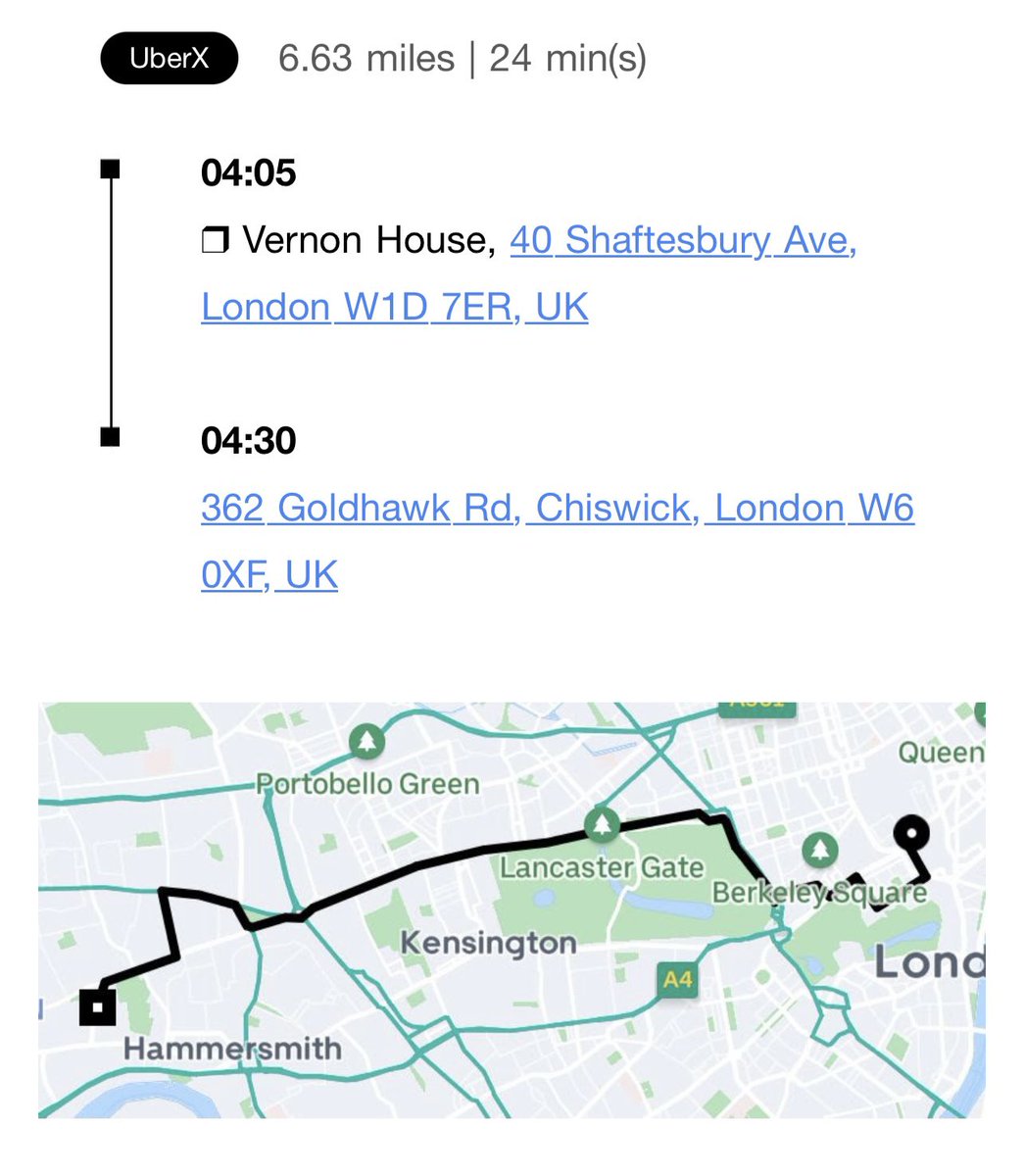AaronG_Music's tweet photo. @UberUK @UberUKsupport @Uber 
I recently looked at my Uber receipt from Monday, and my driver has charged me for an incorrect address that’s not my home… yet he took my to my address of residence… upon booking I was quoted £25. I want a full refund and for the driver to be told https://t.co/FE0jesUJuw