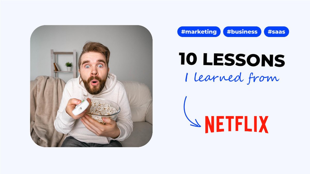 chrisclosset's tweet photo. Netflix disrupted the entire movie rental business including Blockbuster which had more than 9000 stores and $6 billion in AR at its peak.

Here are my 10 biggest lessons learned from the ups &amp; downs of Netflix you can apply in any SAAS or product business.

A Thread 🧵 https://t.co/HZmvkK6onQ