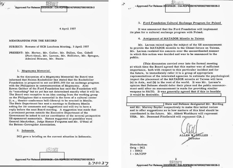 8. Here are more declassified documents of the CIA, which clearly show the connection between the CIA, Ford Foundation, and Magsaysay Award!