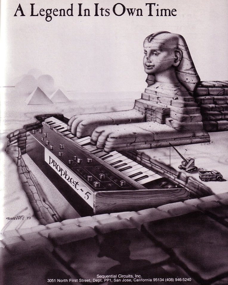 Original print ad for Dave Smith’s Prophet-5 synth, 1977 🖤