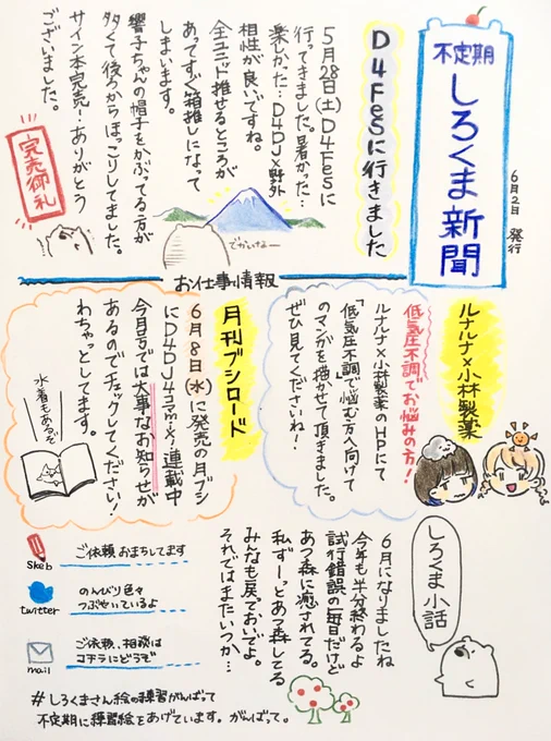 ハーイみんなに新聞かいたよ〜〜(ᵔᴥᵔ)っ🗞 