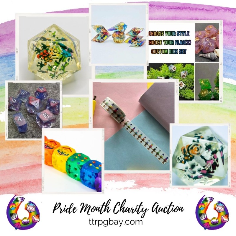 crafting_geeks's tweet photo. It's almost here.🎇
4-11 June Pride Month Charity Auction supporting LGBTQA+ @HiTOPSinc and BBZ "lebensart e.V.

Shout out to @GayInterference for organizing this and using our auction platform for the event.

#handmadedice #dicetray #characterart #pridemonth #charityauction