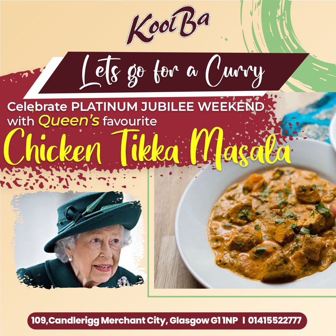 KoolBa's tweet photo. KoolBa's authentically special
Come along along this weekend with your friends and families to celebrate Queen's Platinum Jubilee.
Dine with us and Feel the Difference.
To book your table, call us at:0141 5522777
Or visit - https://t.co/f7FcXDj66t

#Koolba #Queen #PlatinumJubilee https://t.co/YV3Ps2nOZi