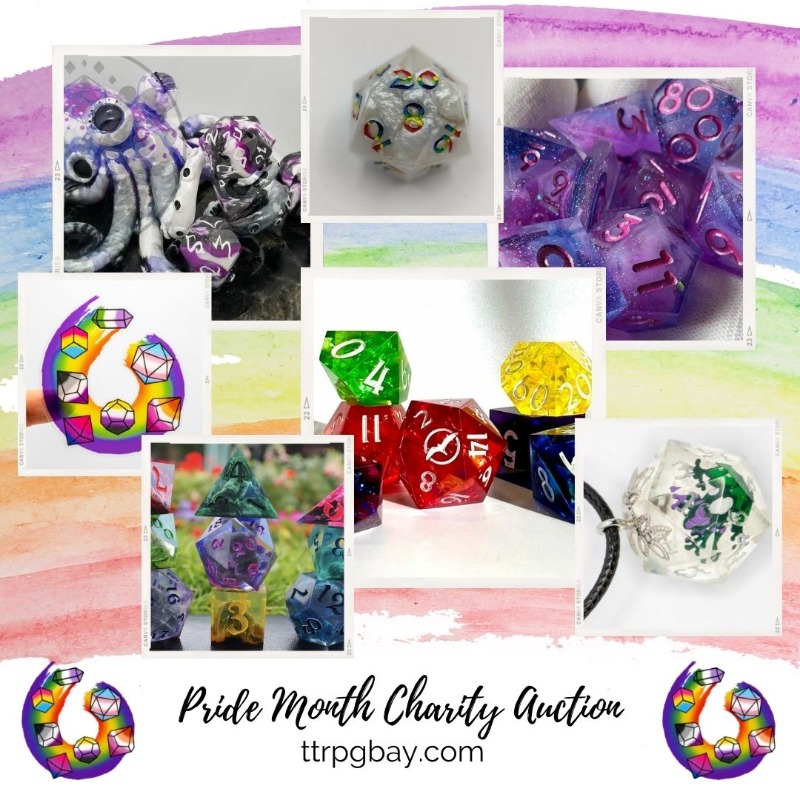 crafting_geeks's tweet photo. It's almost here.🎇
4-11 June Pride Month Charity Auction supporting LGBTQA+ @HiTOPSinc and BBZ "lebensart e.V.

Shout out to @GayInterference for organizing this and using our auction platform for the event.

#handmadedice #dicetray #characterart #pridemonth #charityauction