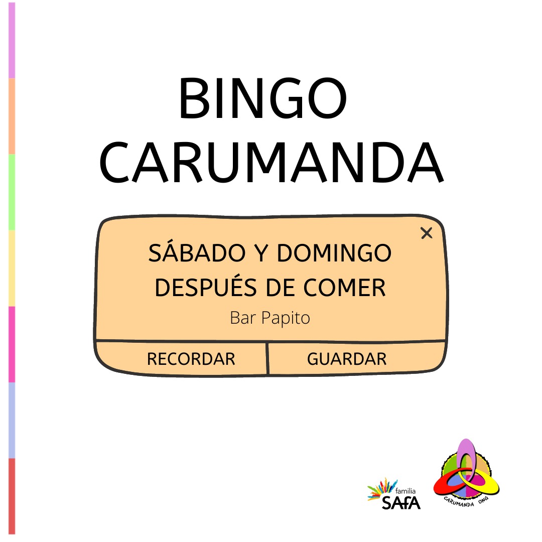 Hoy, después de comer, te esperamos en el Bar Papito para un BINGO CARUMANDA. 
Este año se celebrará los dos días de la fiesta. 
Todos los beneficios serán destinados a ayudar a Ucrania. 
<a href="/APASafaMadrid/">APA SafaMadrid</a> 
#Safamistad2022