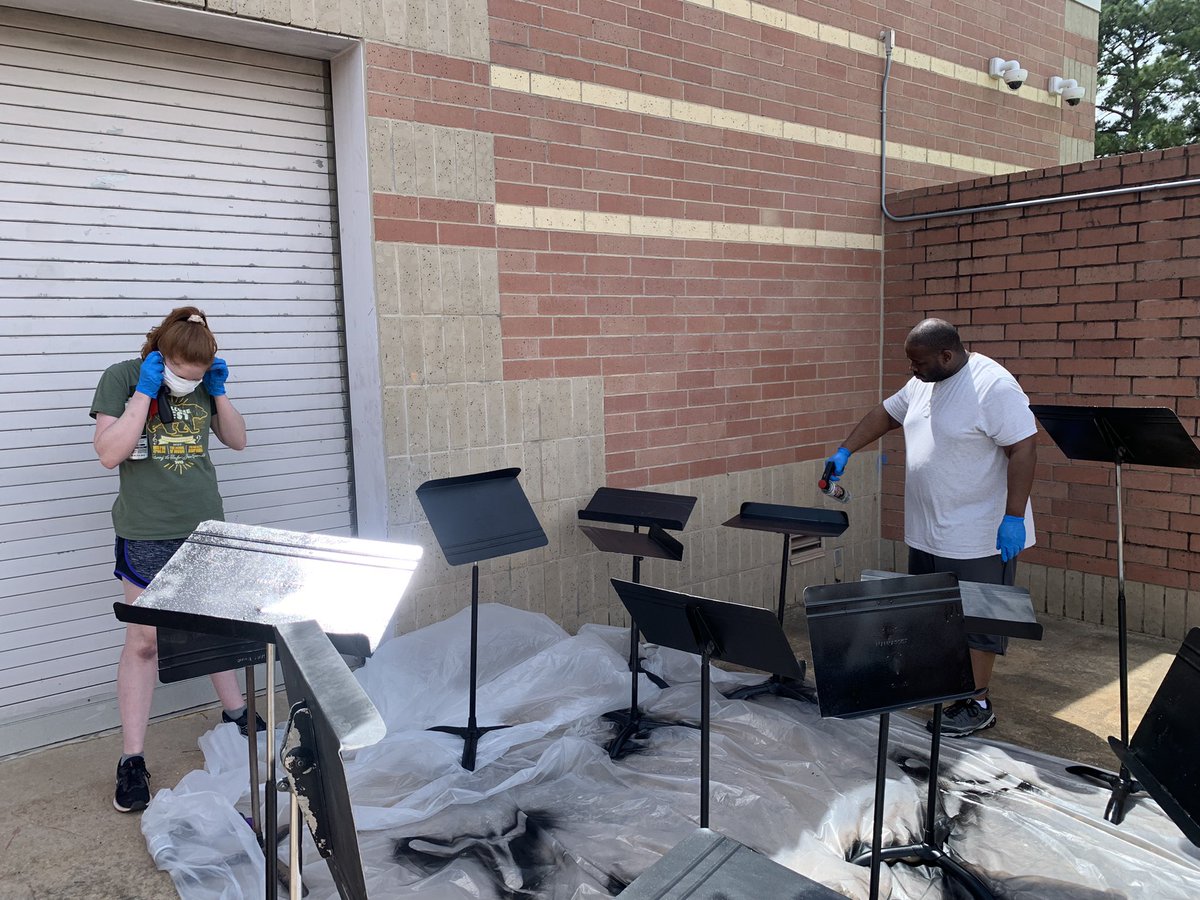 Summer project! Getting a bunch of stands re-painted and fixed up, our students deserve clean functional spotless stands 🎶🎼