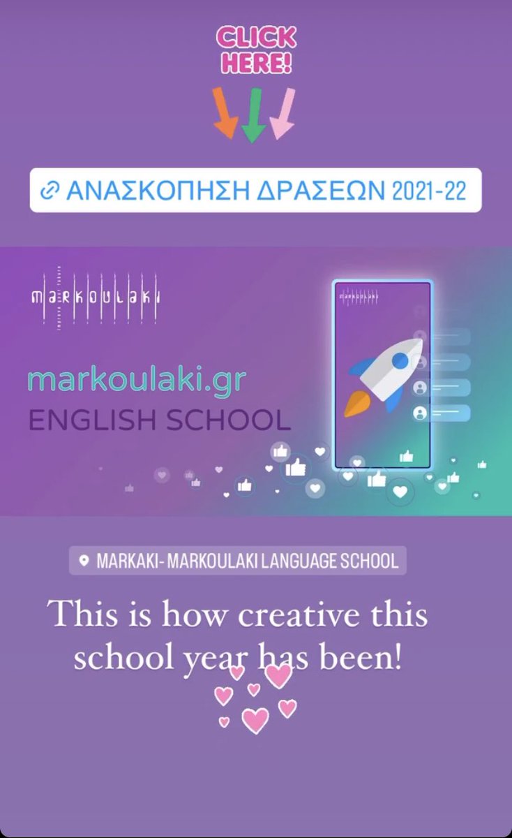 christina_mark's tweet photo. Ανασκόπηση δράσεων σχολικής χρονιάς 2021-2022: https://t.co/qTFpCW6Jke

🥇 Χρυσό βραβείο δημιουργικότητας στα ELT Excellence Awards 2021
🥇 1η θέση ανάμεσα στα εκπαιδευτήρια Ηρακλείου
📌 Young Critical Thinkers events
📌 The Human Library Project
📌 Kindness&amp; Anti-Bullying Week https://t.co/4yDTTByaoW