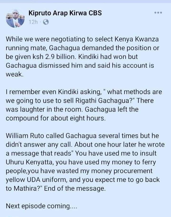 kilundeezy's tweet photo. I knew something was wrong Gachagua was not fit for D.P https://t.co/ddXlCSgMKV