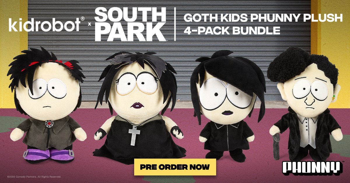 South Park Goth Kid Firkle 8 Phunny Plush by Kidrobot