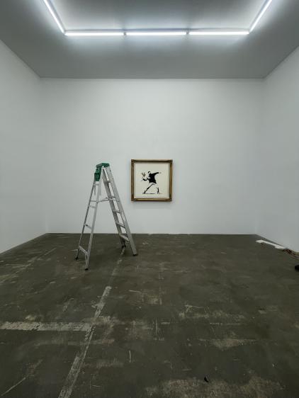 Collectparticle's tweet photo. Our Banksy's looking good! 😎 Who's ready to see it? We are!  Love is definitely in the air. 😉
#LIITAEffect #Banksy #art https://t.co/QbdaHQkrUr