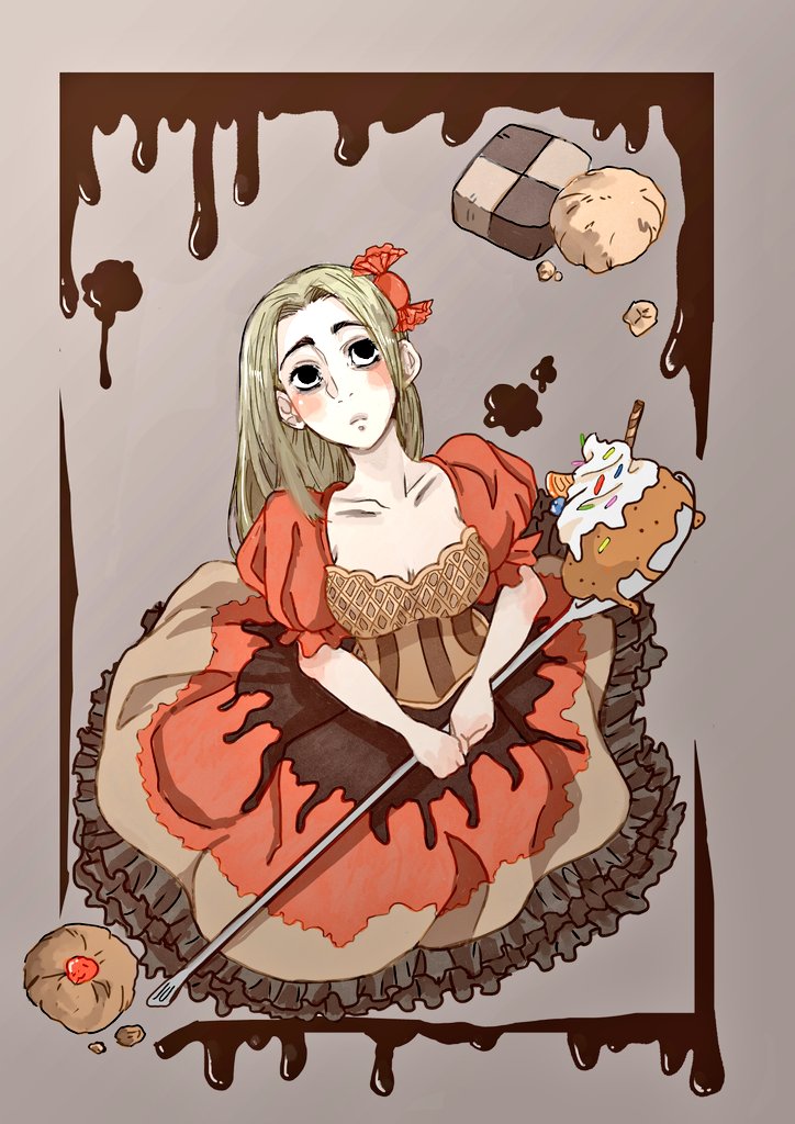 my piece for <a href="/OC_CULT_zine/">OCᐁCULT Zine @ Vol 5</a> No.4🍫🍪🍬🍩 available at #DoKomi2022