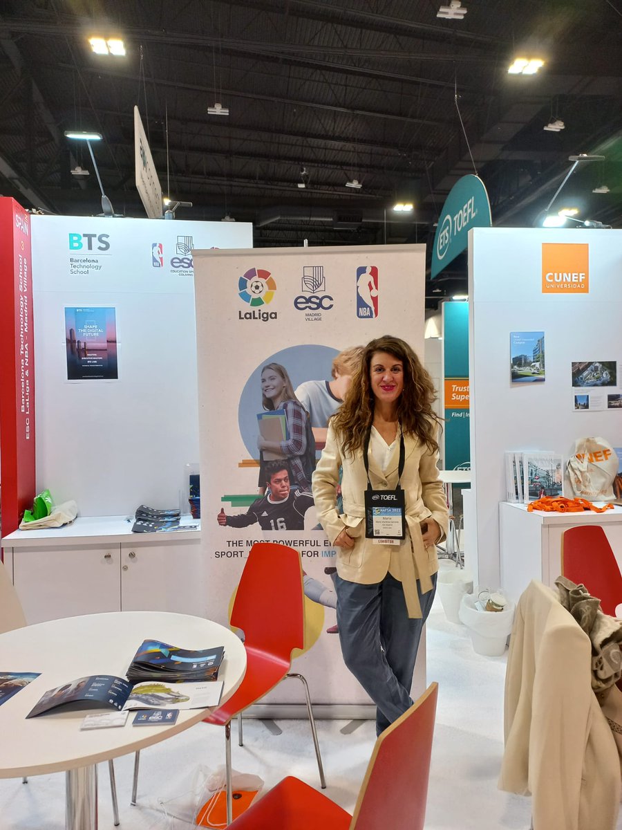 marianms79's tweet photo. Another productive day of networking, learning and synergies at #nafsa22 
⭐#Teaching &amp; #Learning for the 21st century
⭐#Sports and #Education
⭐ #InternationalEducation
Find us at Booth 800 with @studyingspain &amp; @ICEX
We are a village! -  @ESC_Village  @LaLiga 
#ImproveYourself https://t.co/XrJbuQHrvi