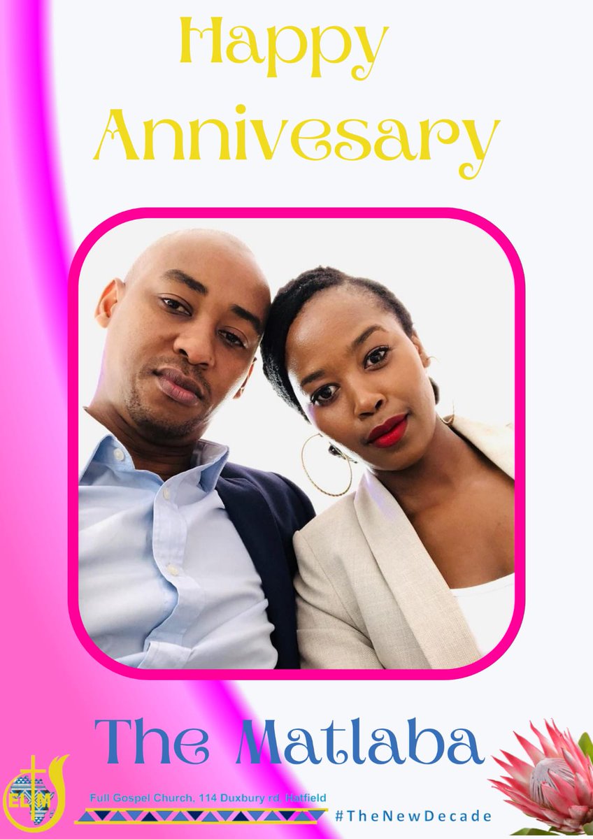Happy anniversary to the Matlaba family! May the Word of God be the foundation of yr relationship and the Holy Spirit guide you in Truth. May yr love for eachother increase day by day as you draw closer to Jesus. Be blessed greater than you can think or Pray.