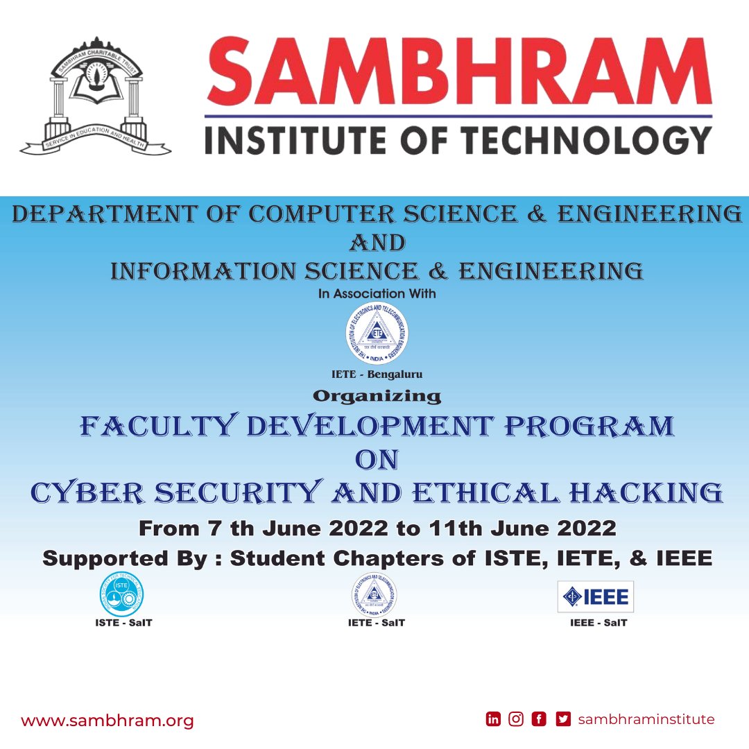 Faculty development program on cyber security and ethical hacking