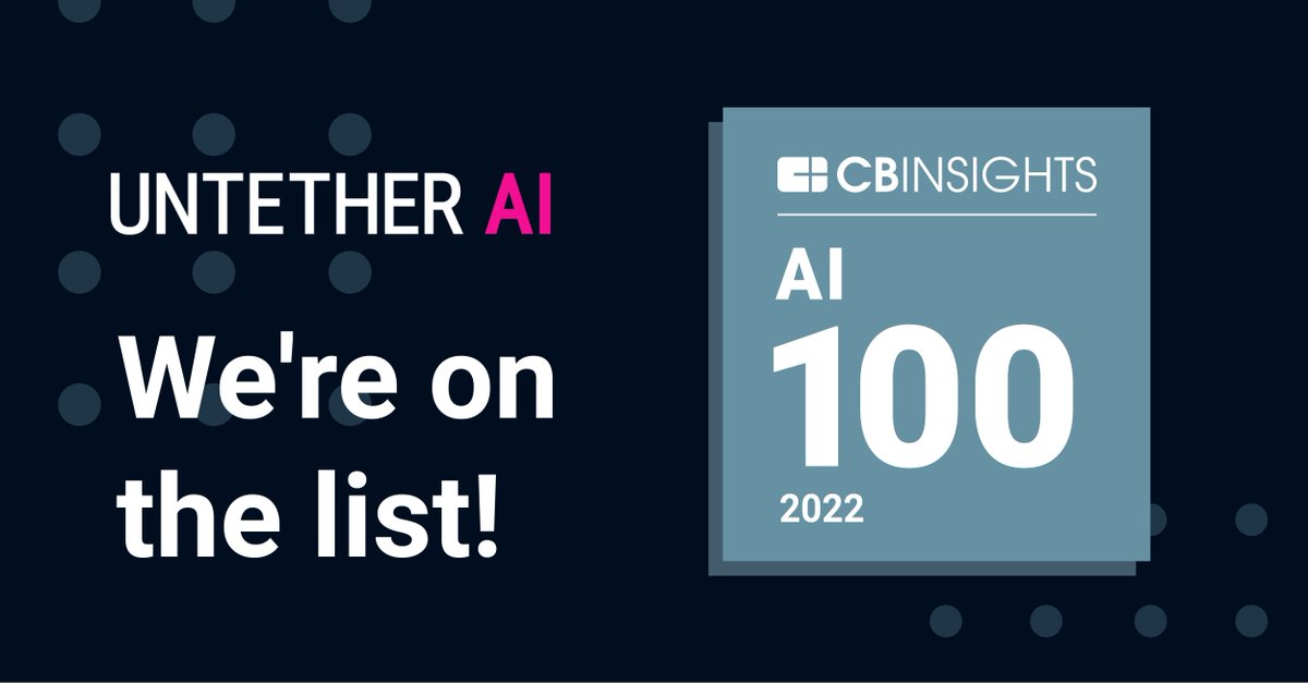 Grateful to be featured as one of the '100 Most Promising Private AI Companies in the World' by @CBinsights on their annual #AI100 list!

See what sparked the global excitement, here!  bit.ly/3sYEIqV'