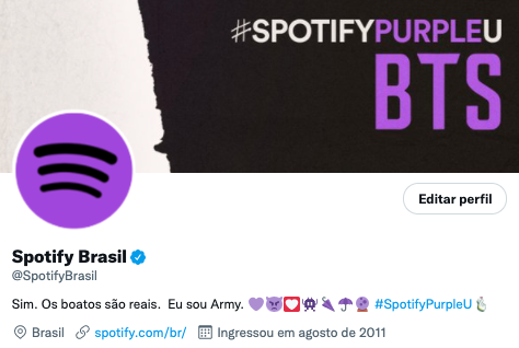 Eu já tava com a roupa pronta, ARMYs. 💜  #SpotifyPurpleU