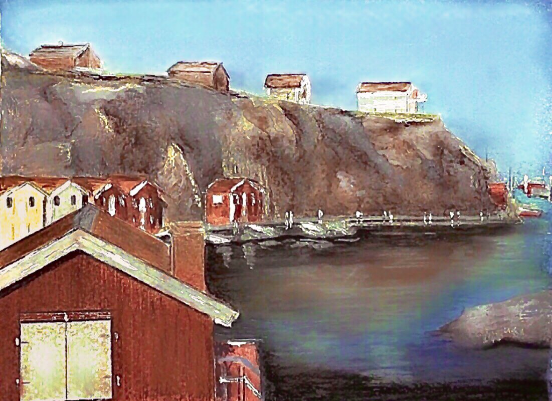 DonnaZielinskiA's tweet photo. Smögen. In summer. A watercolour sketch 🖌
#myart #sketch #Sweden #smogen https://t.co/7JmF2Mn2Gi