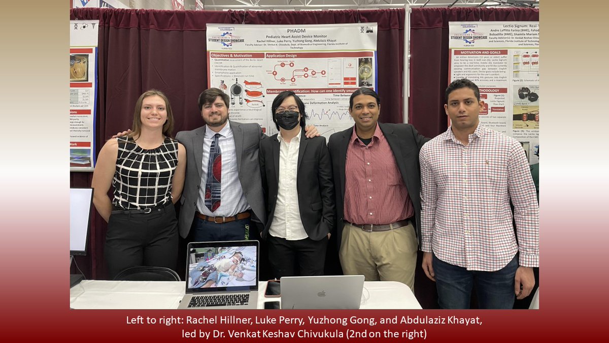 ASAIO8's tweet photo. Please meet one of the three finalist groups in this year’s Student Design Competition! These students from Florida Institute of Technology will be presenting their project “Pediatric Heart Assist Device Monitor” at 2022 ASAIO Conference! Good luck! #ASAIOfyi #ASAIO2022 https://t.co/oFTt058UCC