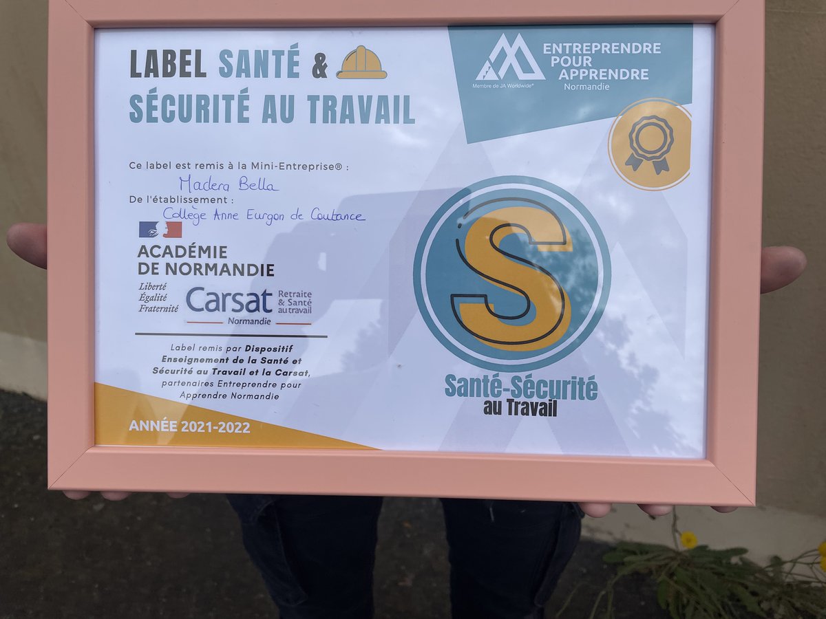 Les élèves de la mini-entreprise repartent de <a href="/Foirerouen/">Foirerouen</a> ravis de cette expérience. Un label développement durable et un label sécurité au travail. Bravo à tous ! <a href="/CDI_Cerisy/">CDI_Cerisy</a> 👏