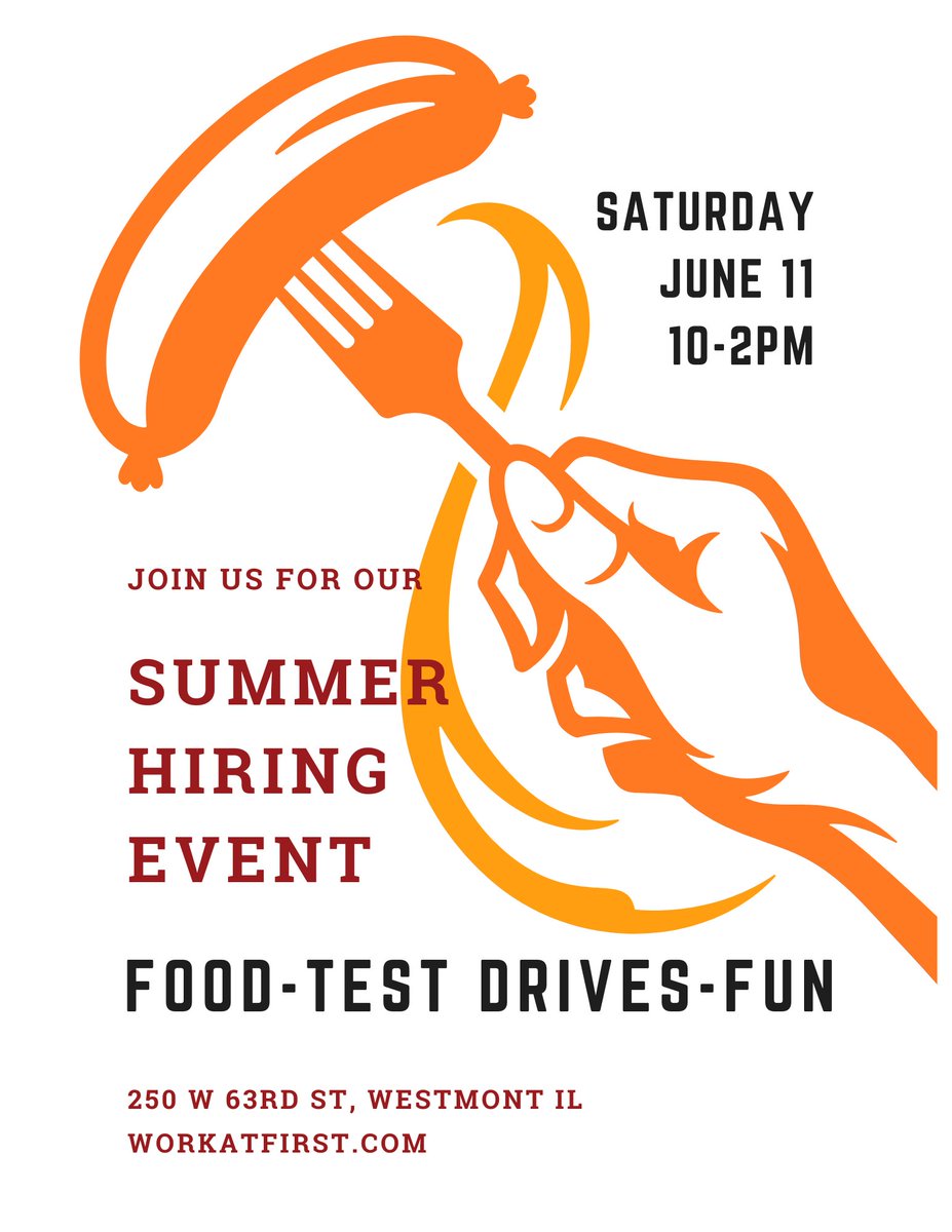 Our school bus partner, First Student Westmont, is hiring for the 2022-23 school year! If you or someone you know is interested in learning more about bus driver positions, they are hosting a Summer Hiring Event on June 11 from 10 a.m. to 2 p.m. workatfirst.com #99learns