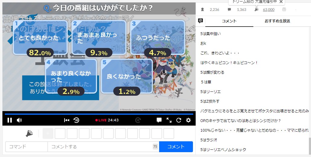 野間遊矢 アニメ ポケットモンスター 112話上映会 ニコ生アンケート結果 T Co Fmxuyisnrs アニポケ ポケットモンスター ポケモン T Co Czqkahh6aj Twitter