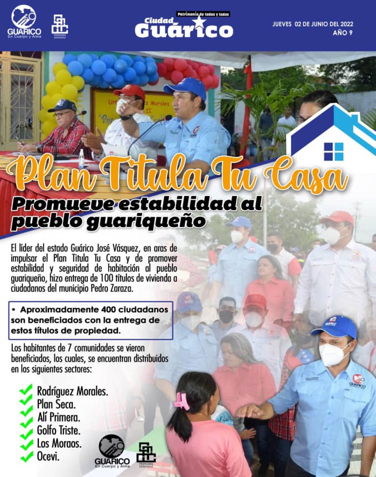 COPLANGUARICO1's tweet photo. #Entérate 📰 Gobierno Regional entrega 100 Títulos de Vivienda gracias el Plan "Titula Tu Casa", promoviendo así la estabilidad y seguridad habitacional del pueblo guariqueño. 
@NicolasMaduro
@Minhvi_Oficial
@IMVillarroel1
@josemvasquez
#VenezuelaComunal
#GuáricoVamosPaLante https://t.co/YNlhZRC4wV