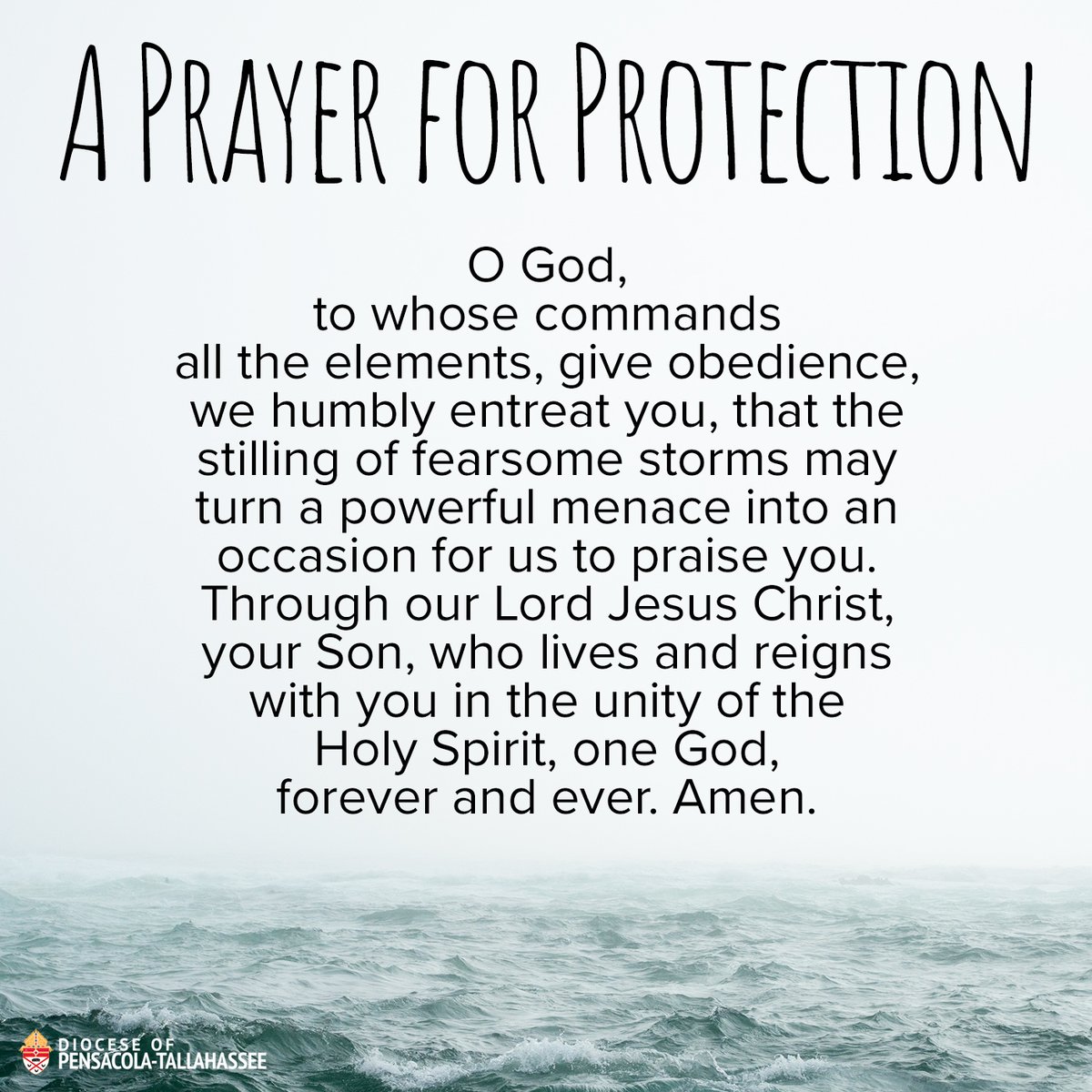 As we begin the 2022 Atlantic hurricane season, we ask that you join the Diocese of Pensacola-Tallahassee in prayer to avert storms. May the protection of God be with us always.

#PTDiocese #LordHearOurPrayer