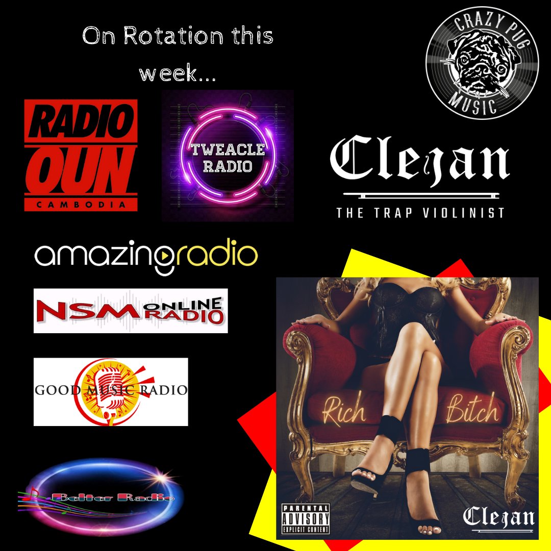 🔥 Busy week radio wise for <a href="/clejanmusic/">Clejan</a>

You can catch 'Rich Bitch' on

<a href="/amazingradio/">Amazing Radio</a>
<a href="/Goodmusicradio5/">GOOD MUSIC RADIO</a> 
<a href="/BelterRadio/">Belter Radio</a> Radio 
<a href="/MeMyselfI/">Me Myself and I Show</a>
<a href="/TweacleR/">Tweacle Radio</a>

Check out the lyric video > youtu.be/sJwVXWQEZ_k