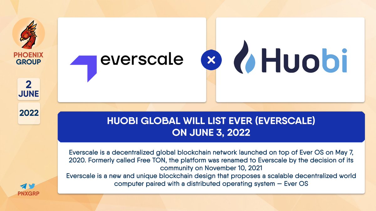 pnxgrp's tweet photo. 🔥 #HUOBIGLOBAL WILL LIST $EVER (EVERSCALE) ON JUNE 3, 2022

#Everscale is a new and unique blockchain design that proposes a scalable decentralized world computer paired with a distributed operating system — #EverOS https://t.co/pJbR2EdkoJ