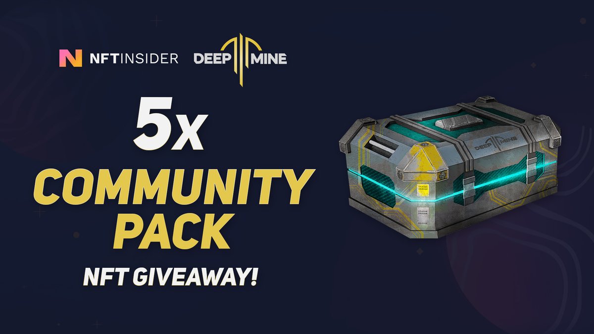 Thanks to <a href="/DeepMineWorld/">DeepMine</a>, we have 5 Community Packs to giveaway, worth 200+ WAX each! 🚀

To enter:
1⃣ Follow <a href="/NFTInsider_io/">NFT Insider</a> &amp; <a href="/DeepMineWorld/">DeepMine</a>  
2⃣ Like &amp; RT
3⃣ Tag 2 friends
👇 Drop your WAX wallet below!

⏳ Entries close at 21 UTC on Saturday!