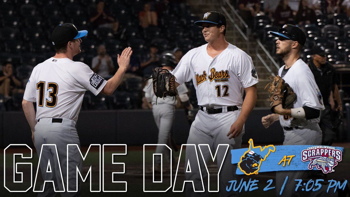 WV Black Bears (@wvblackbears) on Twitter photo GAME DAY. 😤 <a href="/mvscrappers/">Mahoning Valley Scrappers</a>
🏟: Eastwood Field
⏰: 7:05 PM
🎥: mlb.univtec.com/home GAME DAY. 😤 <a href="/mvscrappers/">Mahoning Valley Scrappers</a>
🏟: Eastwood Field
⏰: 7:05 PM
🎥: mlb.univtec.com/home