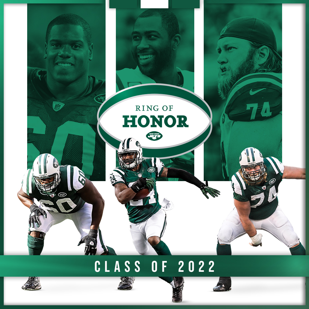 Three of the greatest to ever wear the Green & White will be enshrined this fall. You'll be Jets forever, D'Brickashaw, @Revis24 and @nickmangold. 📰 nyj.social/3x8JhkO