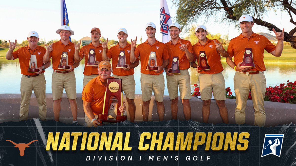 HOOK 'EM HORNS! 🤘 🏆 @TexasMGolf earns its fourth #NCAAGolf national title in program history, and first since 2012!