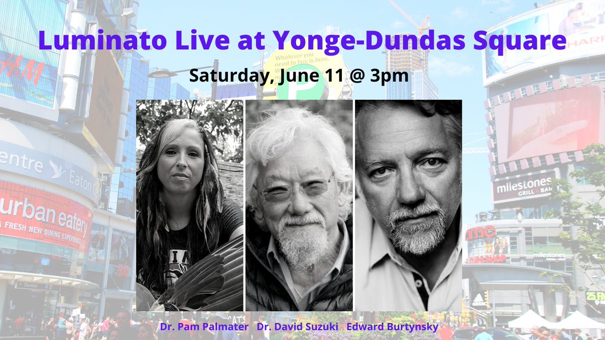 This LIVE convo at @Luminato is going to be so much fun with @DavidSuzukiFDN @EdwardBurtynsky & Lakeshore Arts Youth Climate Collective! #Indigenous #ClimateAction #SocialMovements #YouthMovements Check out this FREE event: luminatofestival.com/event/luminato…