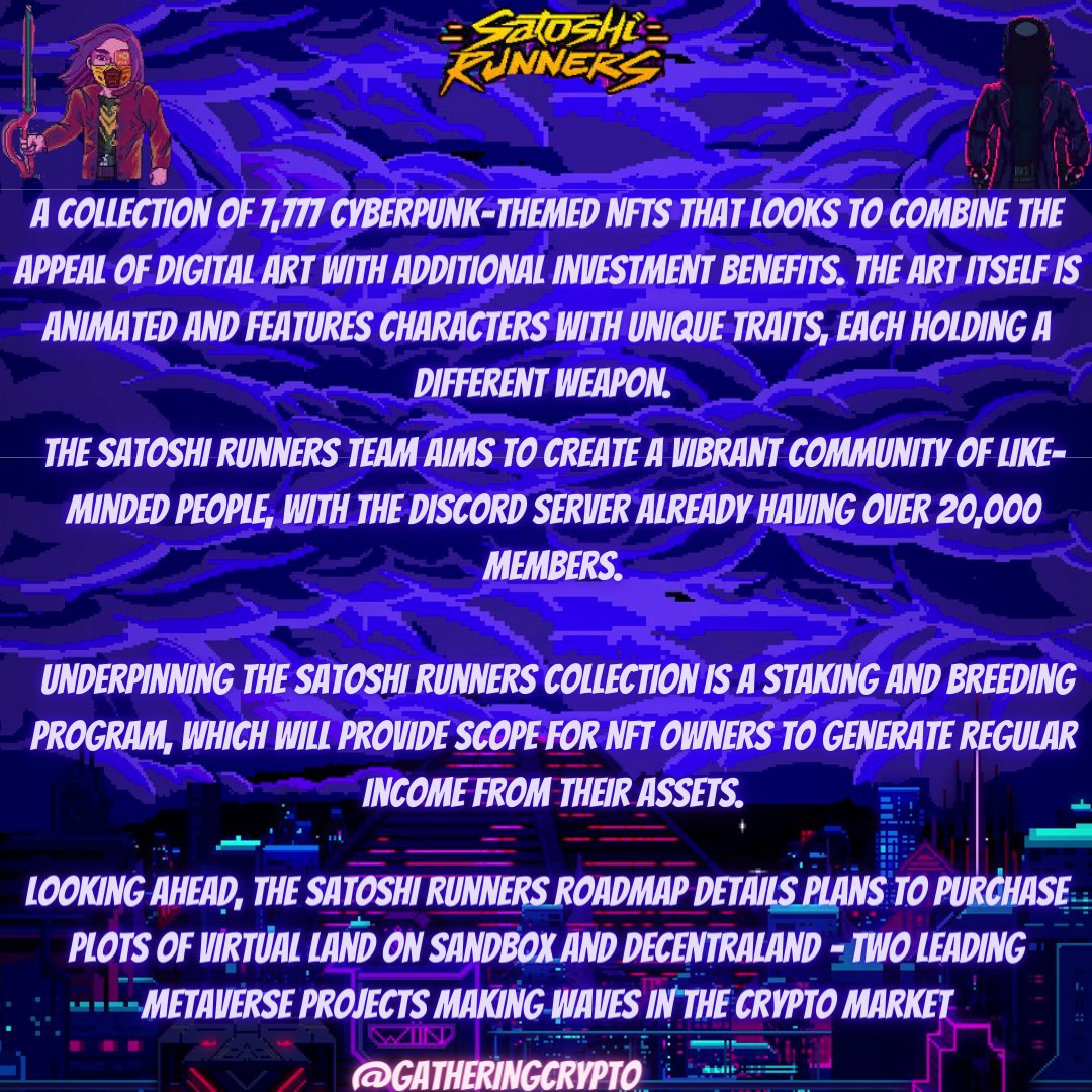 Gatheringcrypt2's tweet image. #santoshi runners #NFTs  are one the way #ToTheMoon   #anime #CryptoNews