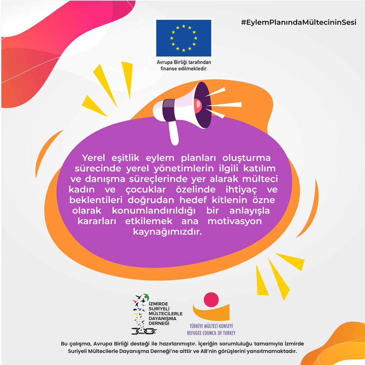 #EylemPlanındaMültecilerinSesi 
<a href="/igam_igamder/">İltica ve Göç Araştırmaları Merkezi (İGAM)</a> <a href="/MulteciKonseyi/">Türkiye Mülteci Konseyi-Refugee Council of Turkey</a> <a href="/ProtectHRD_EU/">ProtectDefenders.eu</a> <a href="/GAR_Dernek/">Göç Araştırmaları Derneği | GAR</a> <a href="/multeci_kadin/">İzmirde Mülteci Kadın Meclisi</a> <a href="/multeciagi35/">İzmir Mülteci Çalışmaları Ağı</a>