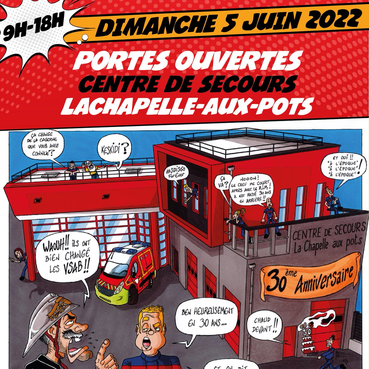 Sapeurs-pompiers de l'Oise (@sdis60) on Twitter photo #SortieDuWeekEnd 👨🚒Le centre de secours de Lachapelle-aux-Pots fête ses 30 ans ! C’est à cette occasion que les portes du centre seront ouvertes au public le dimanche 5 juin 2022. Nombreuses activités et restauration sur place ! #SortieDuWeekEnd 👨🚒Le centre de secours de Lachapelle-aux-Pots fête ses 30 ans ! C’est à cette occasion que les portes du centre seront ouvertes au public le dimanche 5 juin 2022. Nombreuses activités et restauration sur place !