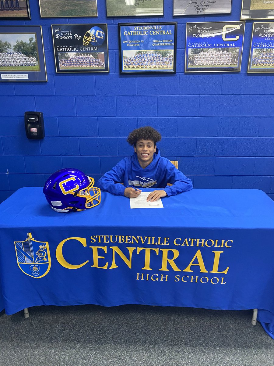 SteubCCHS's tweet photo. Congratulations to the following young men who joined the Crusader Football Family on May 31st: Daniel Bolster, Bryce Benton, Meliki Manley, Thomas Krupp, Tone Williams, and Aiden McClure! We are hoping to add more young men in the months of June &amp; July! Go Blue! https://t.co/VPt2Kfodo0