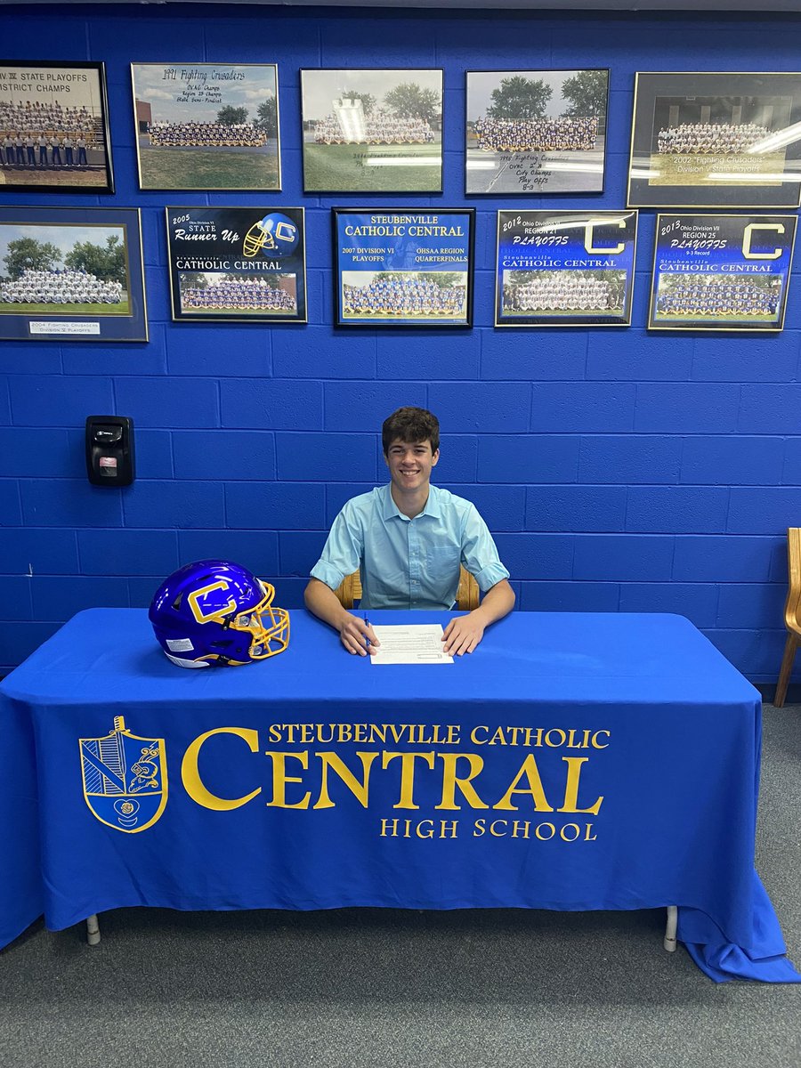 SteubCCHS's tweet photo. Congratulations to the following young men who joined the Crusader Football Family on May 31st: Daniel Bolster, Bryce Benton, Meliki Manley, Thomas Krupp, Tone Williams, and Aiden McClure! We are hoping to add more young men in the months of June &amp; July! Go Blue! https://t.co/VPt2Kfodo0