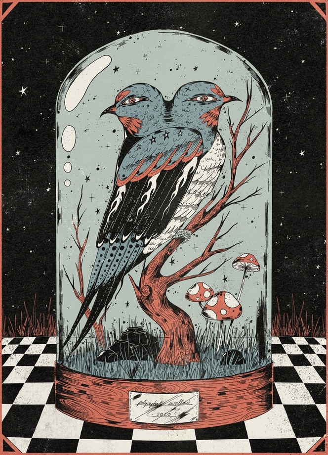 「some birds 」|Evangeline Gallagherのイラスト