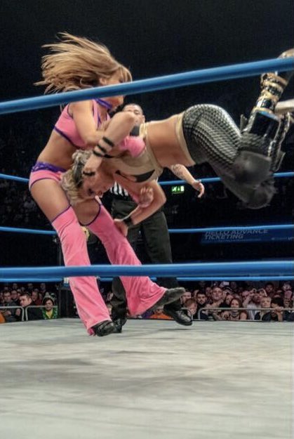 Velvet Sky @StormUnleashed1 defeats Nikki ASH @PainXPlay, Tenille Dashwood @IIconicSlutCass and Brie Bella @Nessa813962851 with the In Yo Face https://t.co/LySjenPlrC https://t.co/UdLBtnUADe