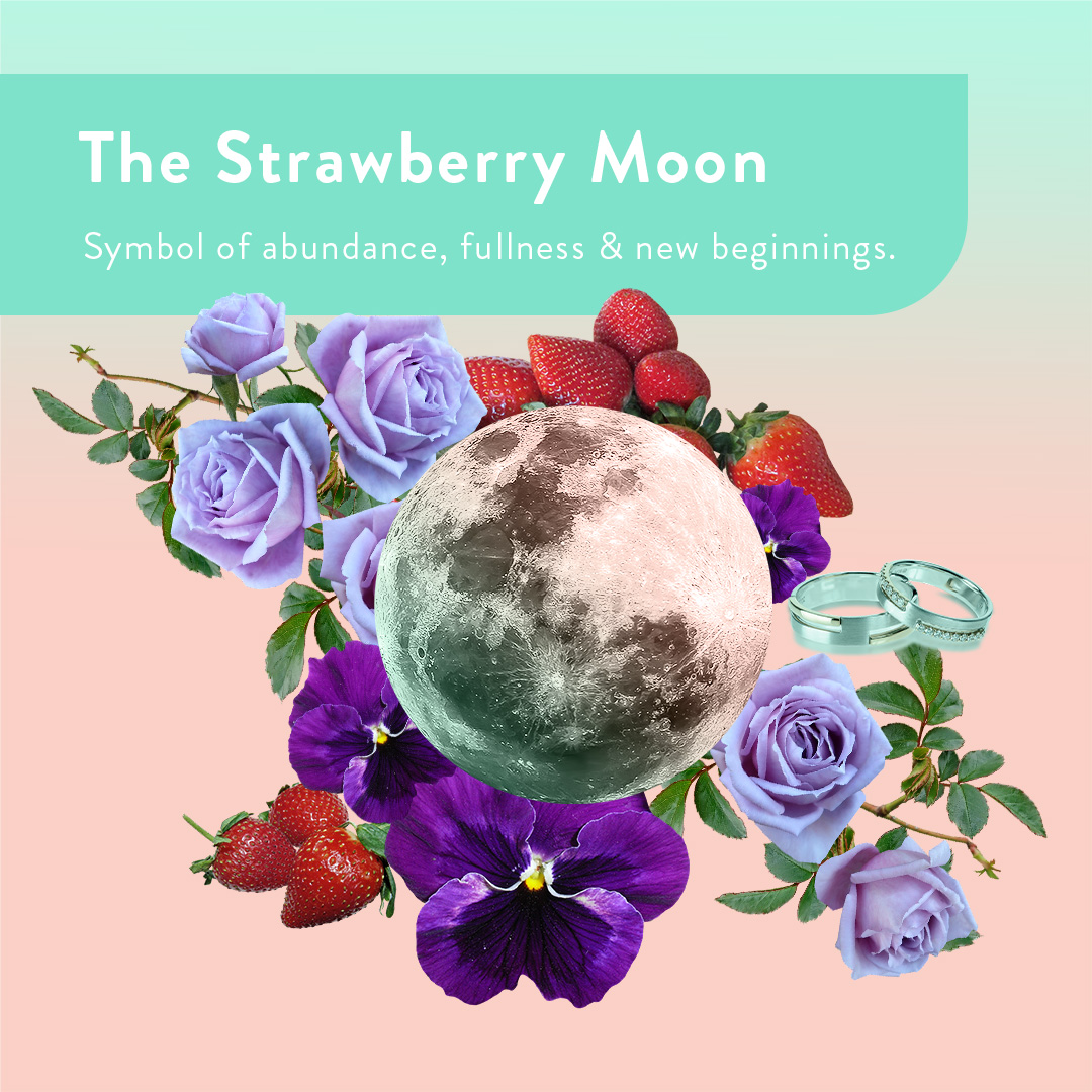 So many nuptials happen in June that the Strawberry Moon is often referred to as the Honeymoon. The ripening fruit of love and earth's bounty leaves its mark on summer’s favorite month. 💒👰